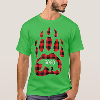 Womens Gogo Bear Red Plaid Buffalo Gogo Matching F T-Shirt