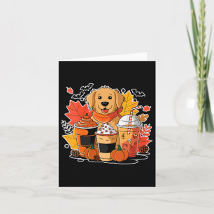 Womens Golden Retriever Pumpkin Gewürzkaffee Latte Karte