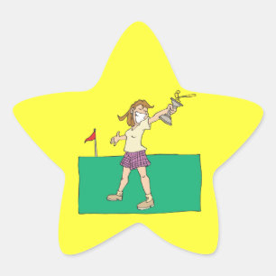 Womens Golf Trophy Stern-Aufkleber