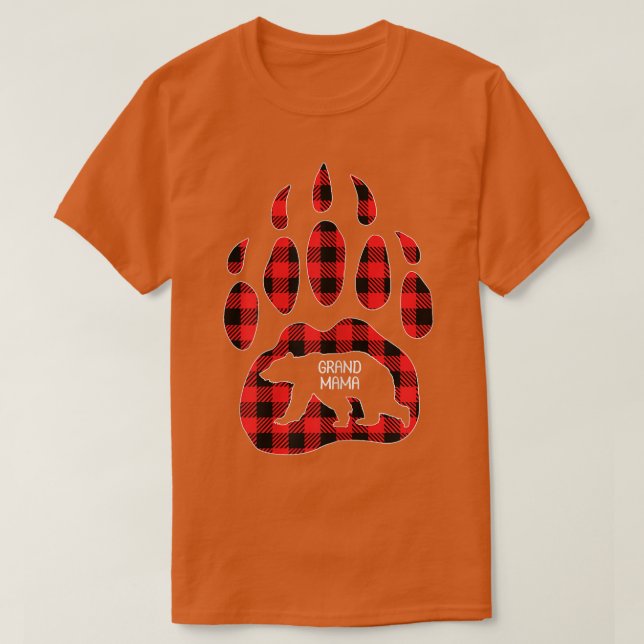 Womens Grand Mama Bear Red Plaid Buffalo Grand Mam T-Shirt (Design vorne)