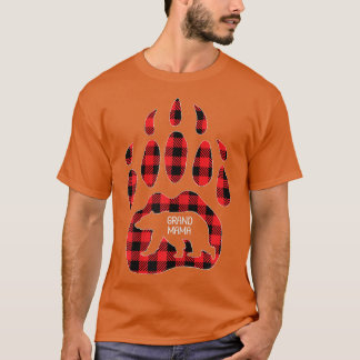 Womens Grand Mama Bear Red Plaid Buffalo Grand Mam T-Shirt