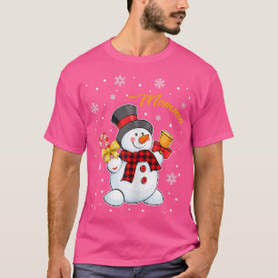 Womens Grandma Momma Snowman Candy Cane Weihnachte T-Shirt