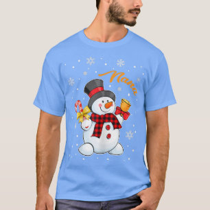 Womens Grandma Nana Snowman Candy Cane Christmas R T-Shirt