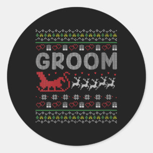 Womens Groom Bridge Weihnachten Weihnachten Weihna Runder Aufkleber
