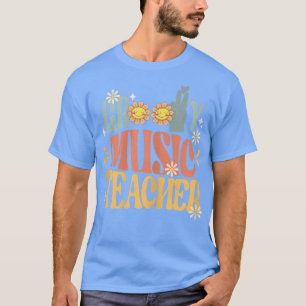 Womens Groovy Music Teacher Retro Vintag Groovy m T-Shirt