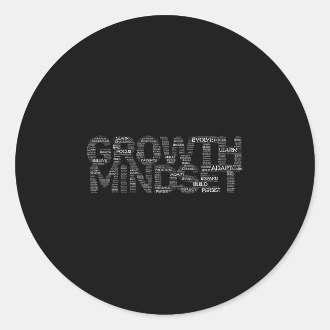 Womens Growth Mindset Motivation And Insrational V Runder Aufkleber (Vorderseite)