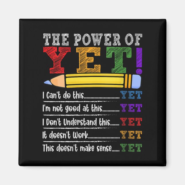 Womens Growth Mindset Teacher Motivational Sitive  Magnet (Vorne)