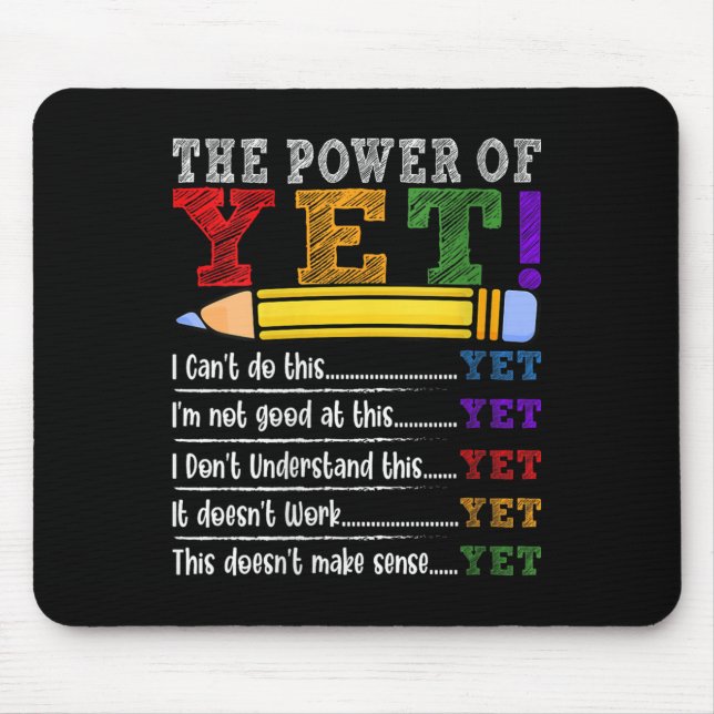 Womens Growth Mindset Teacher Motivational Sitive  Mousepad (Vorne)