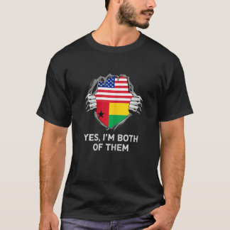 Womens Half American Half Bissau Guinean USA Guine T-Shirt