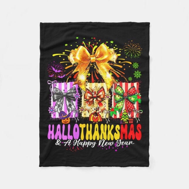 Womens Hallothanksmas &amp; A Happy New Years Eve  Fleecedecke (Vorderseite)