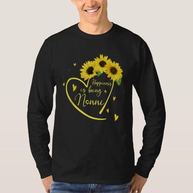 Womens Happiness Is Being A Nonni Sunflower T-Shirt (Vorderseite)
