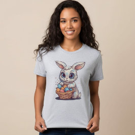 Women's Happy Easter Bunny Egg Basket Tee