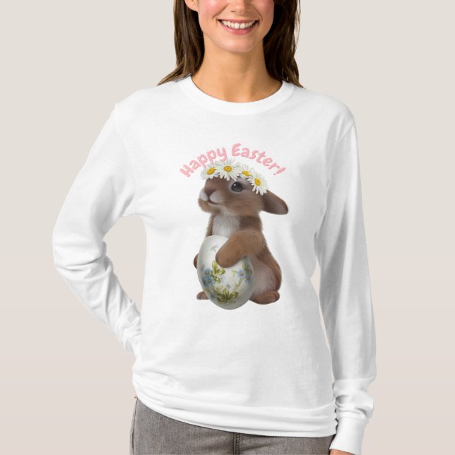 "Women's Happy Oaster Bunny Long Sleeve T-Shirt" T-Shirt (Vorderseite)