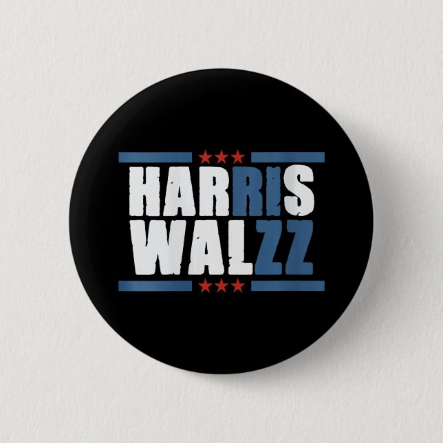 Womens Harris Wz Rizz Funny Voting Kamala Präsiden Button (Vorderseite)