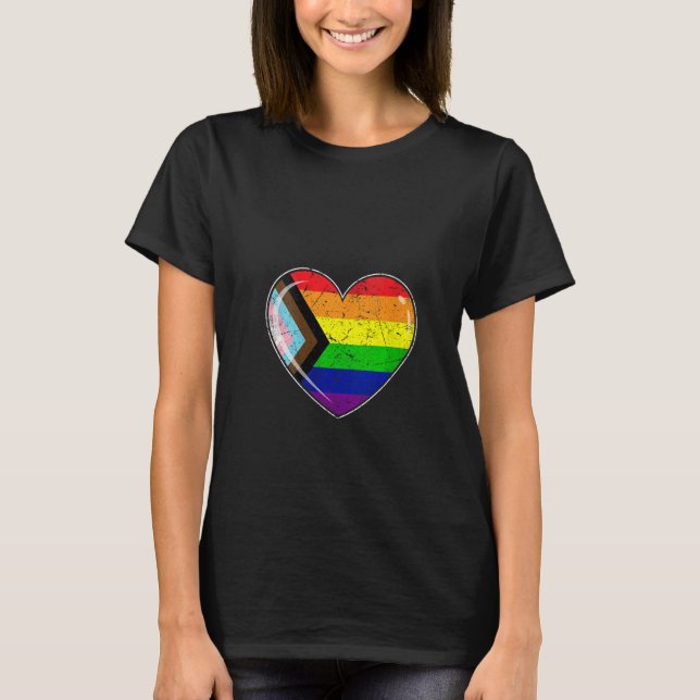 Womens Heart Love LGBT Pride Month Support LGBTQ M T-Shirt (Vorderseite)
