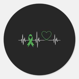 Womens Heartbeat Mental Health Awareness Gre Runder Aufkleber