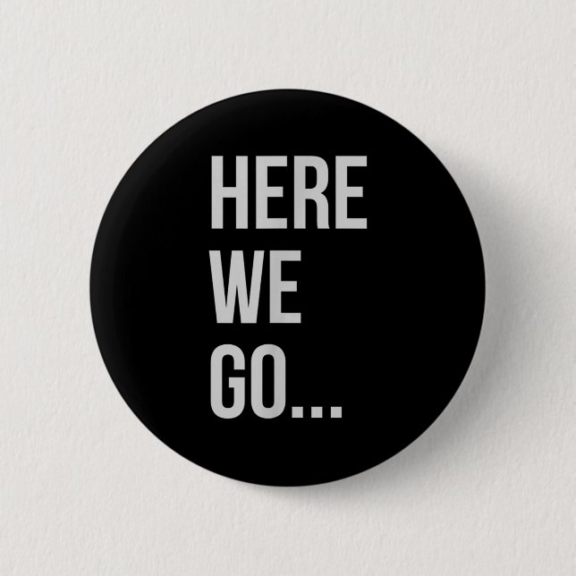 Womens Here We Go Xl Heather Blue  Button (Vorderseite)