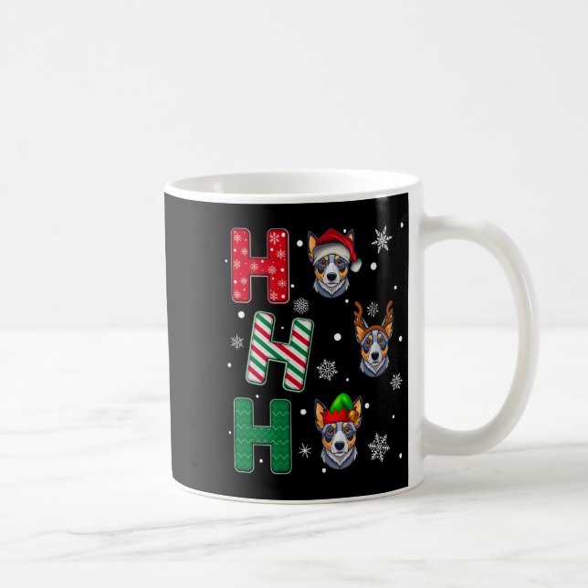 Womens Ho Ho Ho Blue Heeler Dog Matching Christmas Kaffeetasse (Rechts)