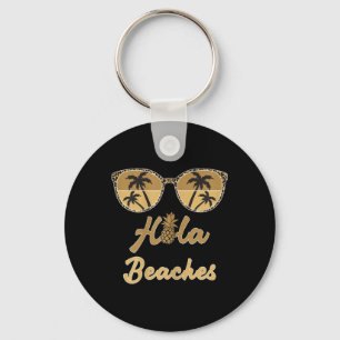 Womens Hola Beaches Funny Pineapse Beach Sommer V Schlüsselanhänger