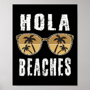 Womens Hola Funny Pineaple Beach Sommerurlaub Poster
