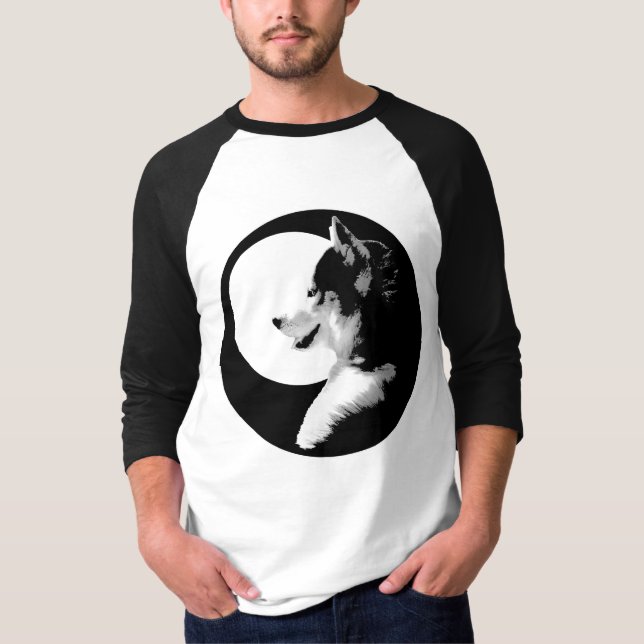 Women's Husky Baseball Jersey Shirt Sled Hundeshir (Vorderseite)