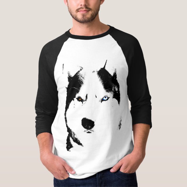 Womens Husky Baseball Jersey Shirt Sled Hundeshirt (Vorderseite)
