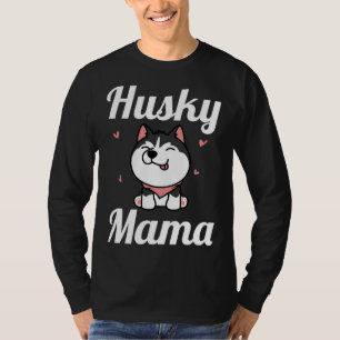 Womens Husky Mama Niedliche Sibirische Husky Mama  T-Shirt