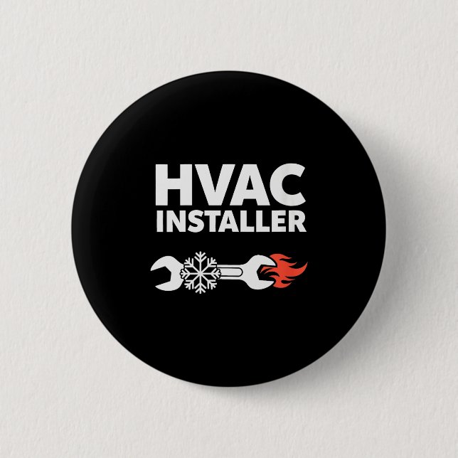 Womens Hvac Installer Funny Hvac Tech Technician F Button (Vorderseite)