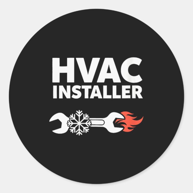 Womens Hvac Installer Funny Hvac Tech Technician F Runder Aufkleber (Vorderseite)