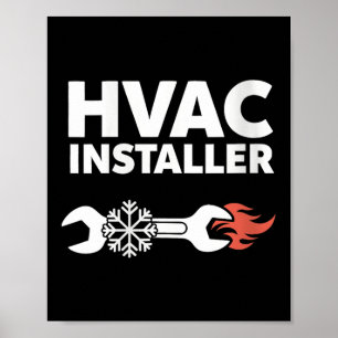 Womens Hvac Installer Funny Hvac Tech Techniker F Poster