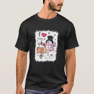 Womens I Liebe ist ein Lola Snowman Weihnachten Fu T-Shirt