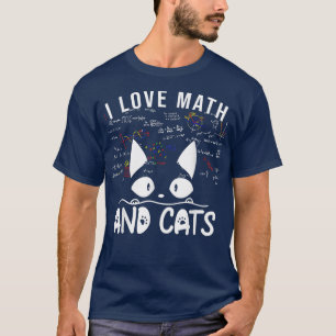 Women's I Liebe Mathe und Katzen Niedlich Kitty Ca T-Shirt