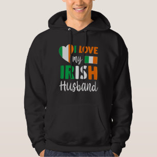Womens I Liebe Mein irisches Ehemann irische Flagg Hoodie
