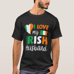 Womens I Liebe Mein irisches Ehemann irische Flagg T-Shirt