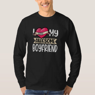Womens I Liebe Mein Phantastischer Freund Herzchen T-Shirt