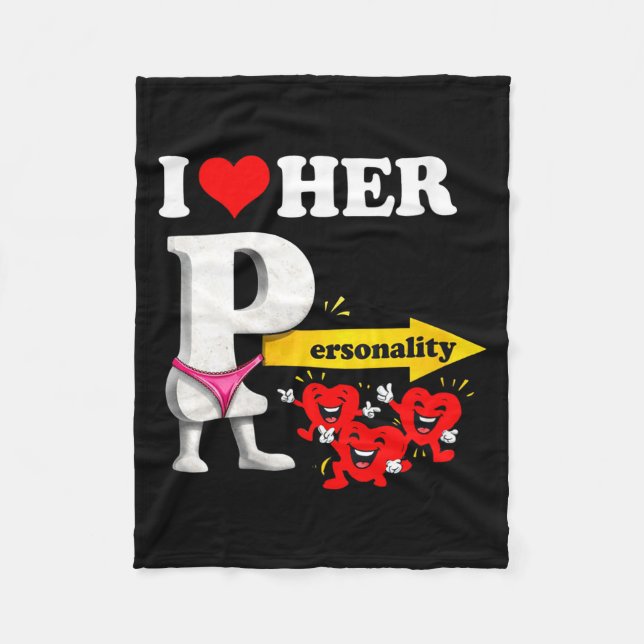 Women's I Love Her Ity Funny Valentine's Day Coupl Fleecedecke (Vorderseite)