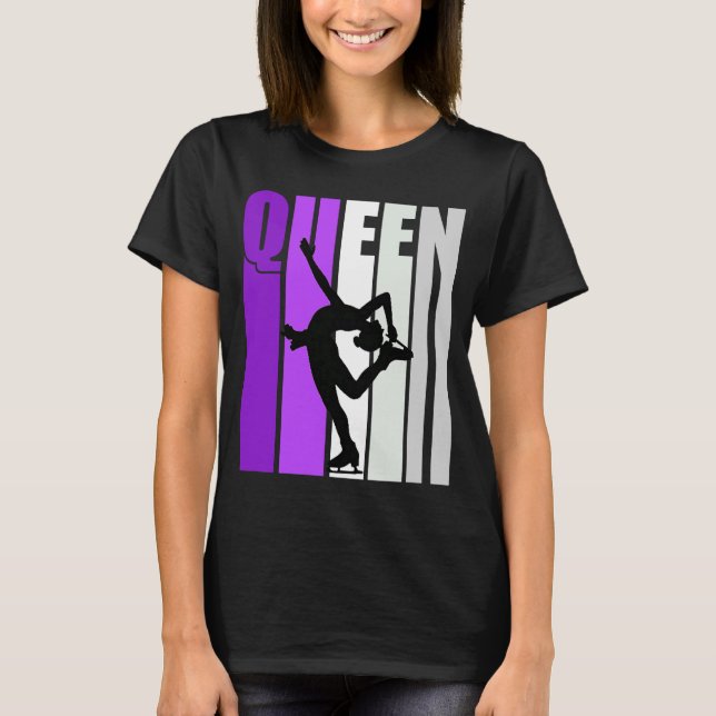 Womens Ice Skaten Queen Mauve Birthday Wettbewerb T-Shirt (Vorderseite)