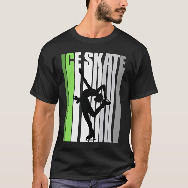 Womens Ice Skaten Team Ice Skate tanzen Retro C T-Shirt (Vorderseite)