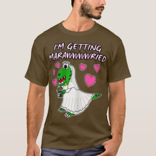 Womens I'm Getting Marawwried Bride Dinosaur Eng T-Shirt