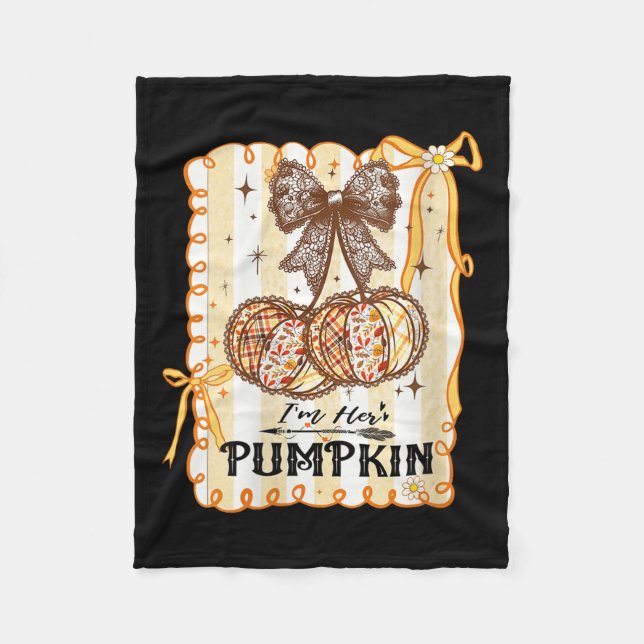 Womens I'm Her Pumpkin Cherry Couple Coquette Bow  Fleecedecke (Vorderseite)