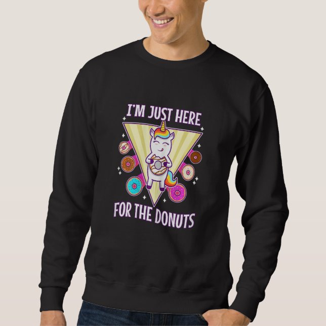 Womens I'm just here for the donuts Sweatshirt (Vorderseite)