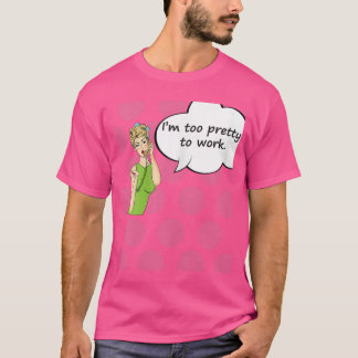 Womens Imoo Prettyo Work Funny Comic Styleshirt Wo T-Shirt