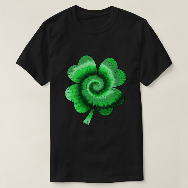 Womens Irish Kleeblatt Gefärbte Krawatte Happy St  T-Shirt (Design vorne)