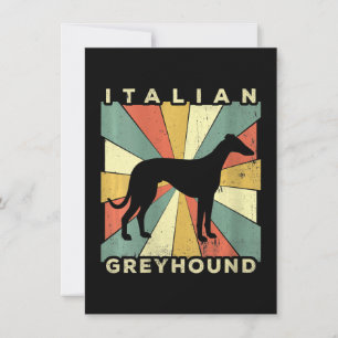 Womens italian greyhound dog 70s gift v-neck dankeskarte