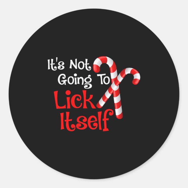 Womens It's Going To Lick Itself Candy Cane Christ Runder Aufkleber (Vorderseite)