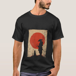 Womens Japanese Art Samurai Vintage Fighter Retro T-Shirt