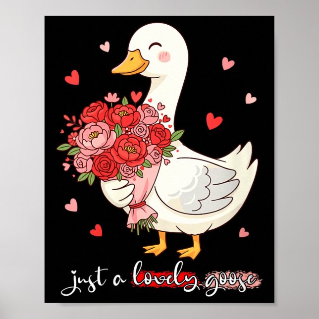 Women's Just A Lovely Goose Bouquet Roses Floral V Poster (Vorne)