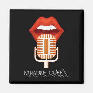 Womens Karaoke Queen Singing Singer Music Micropho Magnet