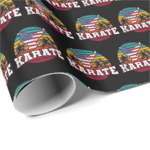 Women's Karate - Girls Martial Arts USA Flag Geschenkpapier