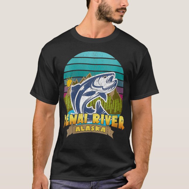 Womens KENAI RIVER ALASKA Lachs Angelferien T-Shirt (Vorderseite)